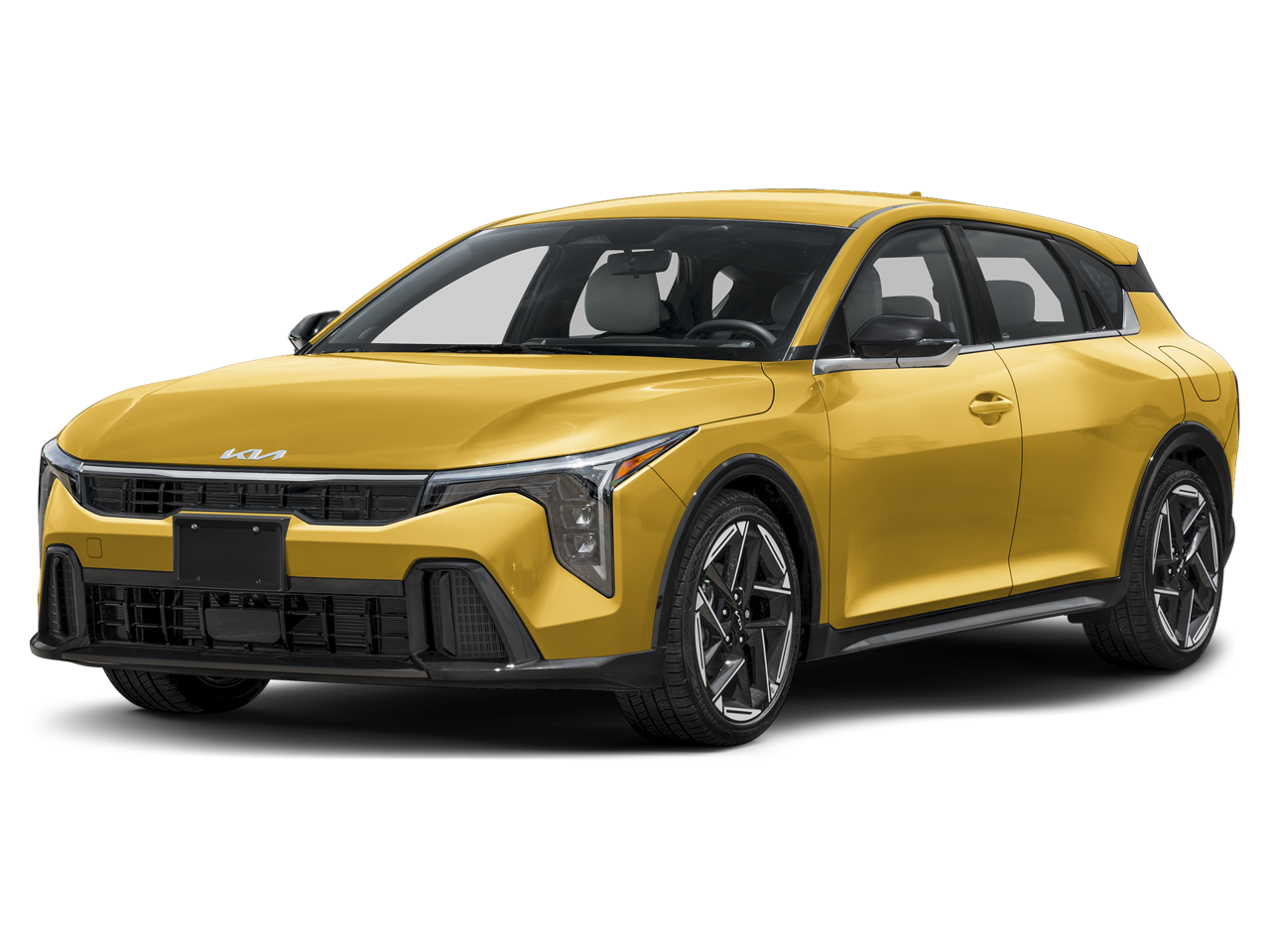 2026 Kia K4 GT-Line in Sparkling Yellow — front three-quarter view