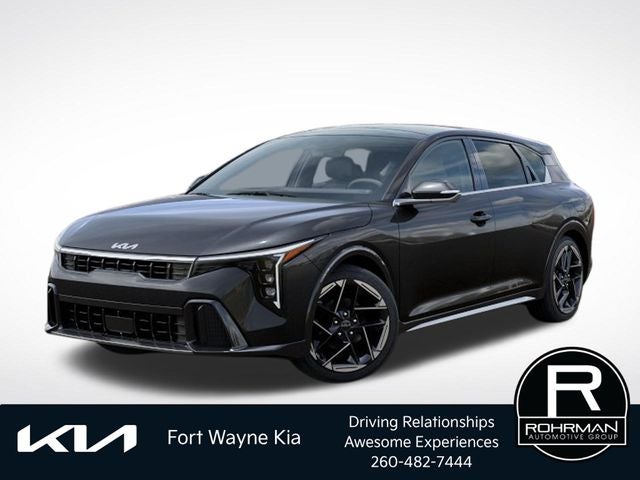 2026 Kia K4 GT-Line in Interstellar Gray — front three-quarter view