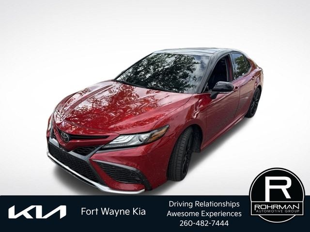 2022 Toyota Camry XSE in Midnight Black Metallic — front three-quarter view