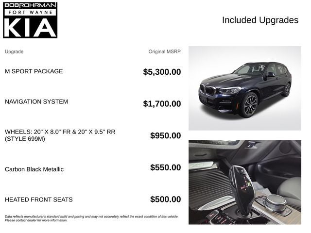 2019 BMW X3 — interior view
