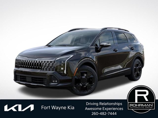 2026 Kia Sportage X-Line in Ebony Black — front three-quarter view