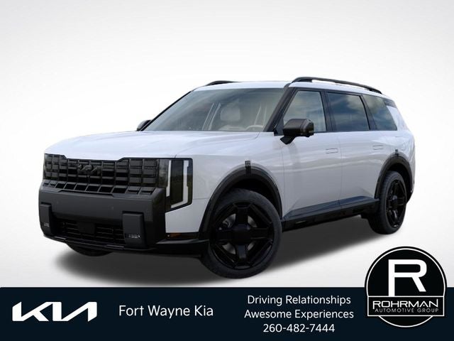 2027 Kia Telluride X-Line SX in Glacial White Pearl — front three-quarter view