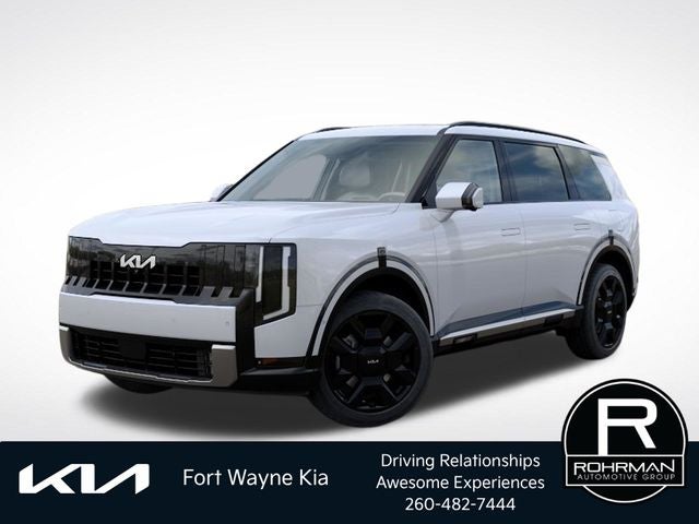 2027 Kia Telluride SX-Prestige in Glacial White Pearl — front three-quarter view