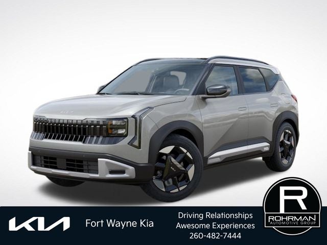 2027 Kia Seltos EX in Ivory Silver — front three-quarter view