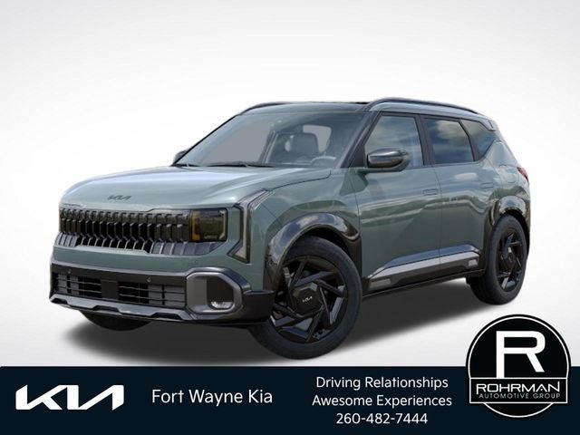 2027 Kia Seltos X-Line in Iceberg Green — front three-quarter view